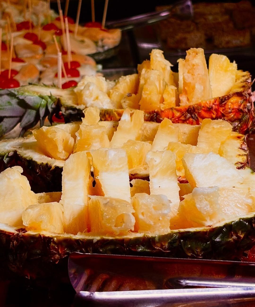 Mesa de frutas do buffet
